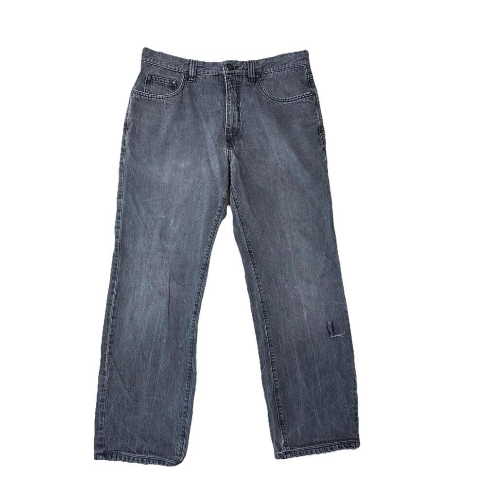 Ermenegildo Zegna Jeans Mens 34x28 Gray Straight Leg Distressed Italy Denim
